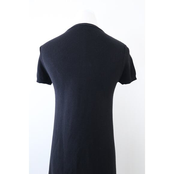 Red Valentino Size XS Lace Yoke Wool Knit Short Sleeve Black Bodycon - Picture 9 of 11